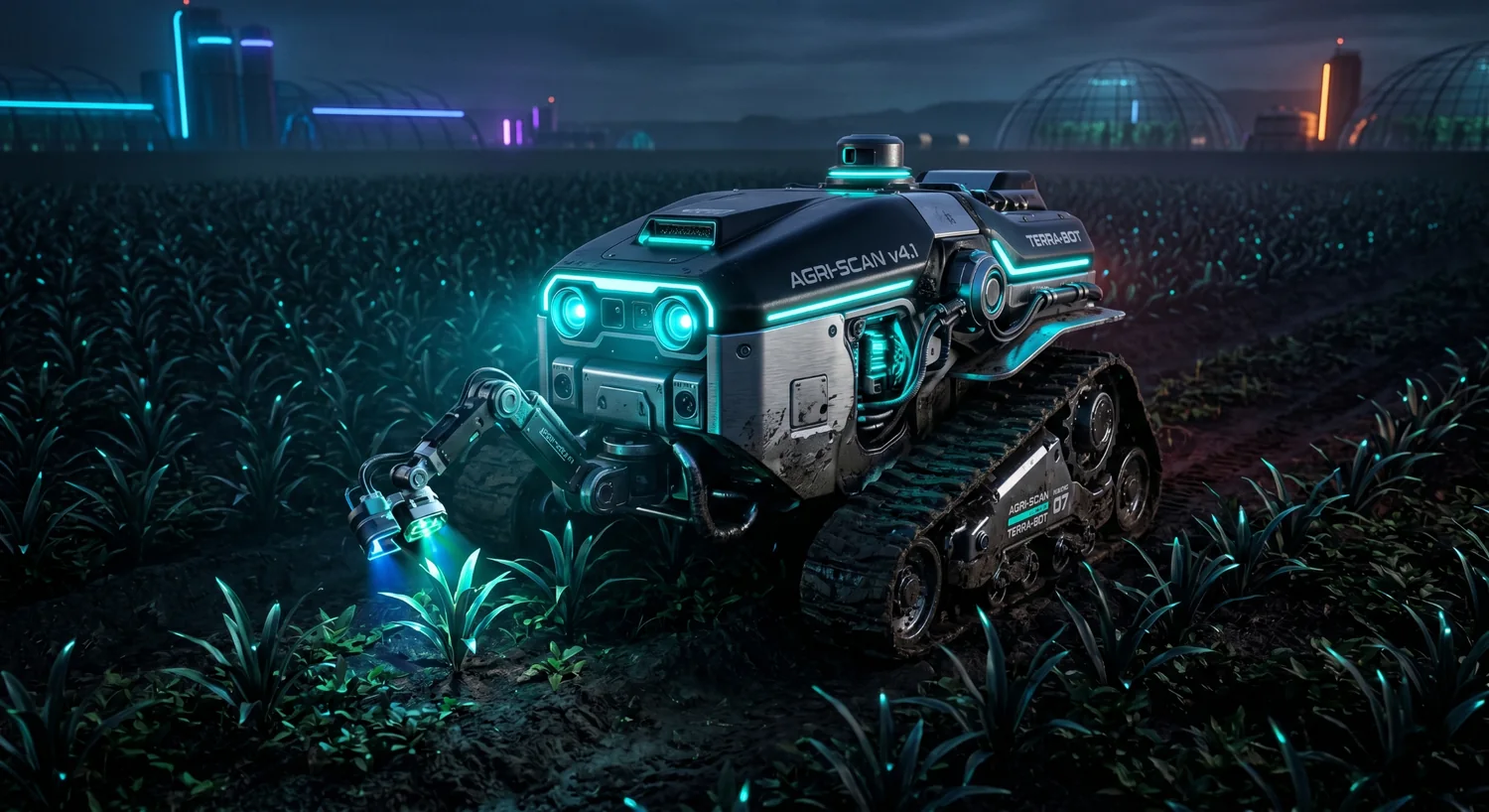 RoboSWARM autonomous robot in a field